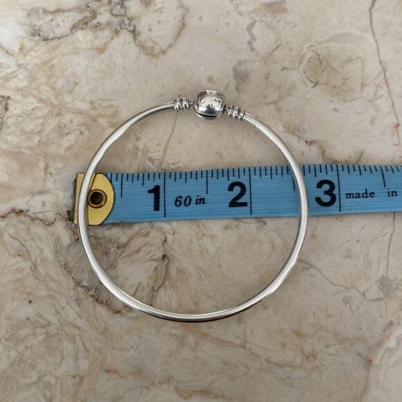Pandora Logo Ball Clasp Bangle Charm Bracelet 7.5” - Picture 6 of 10